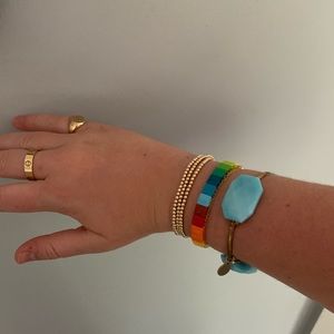 Bourbon & Bow ties Blue Stone and Gold Bracelet